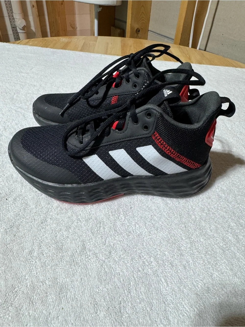 adidas Kids Black Sneakers with Red Accents